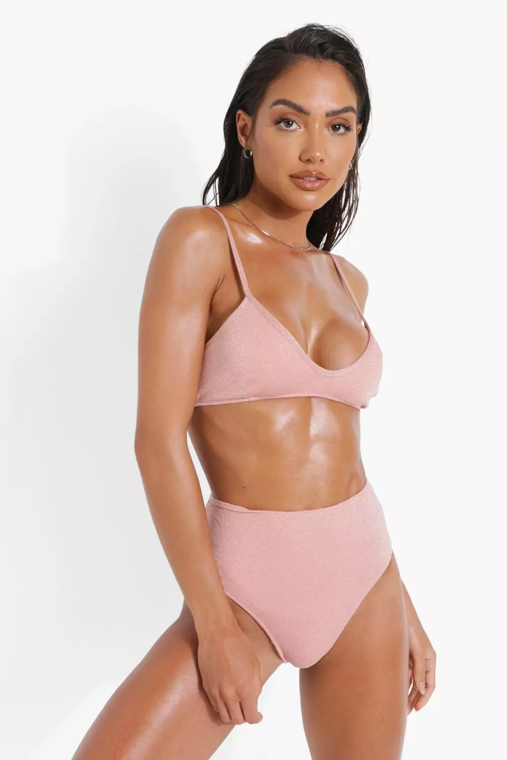 Rose gold high waisted on sale bikini